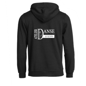 Sweat noir floqué canva